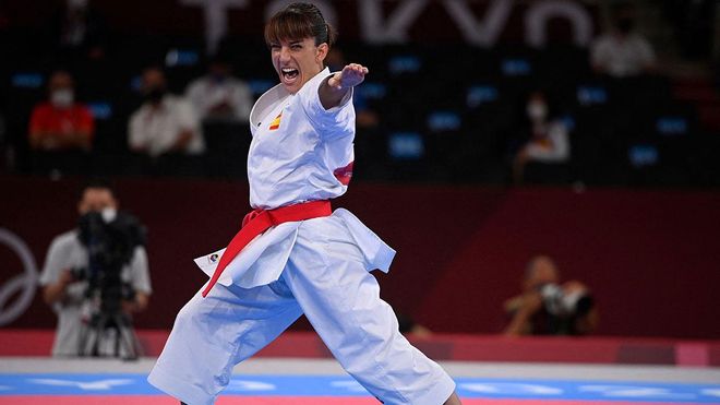 Sandra Sánchez, durante la final de kata femenina en Tokio 2020 Sandra Sánchez, durante la final de kata femenina en Tokio 2020