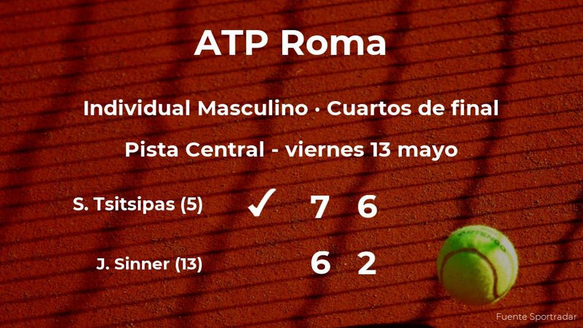 Stefanos Tsitsipas consigue clasificarse para las semifinales del torneo ATP 1000 de Roma