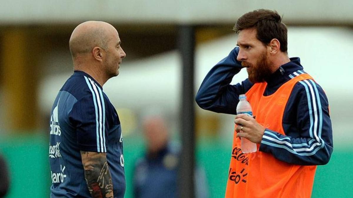 Sampaoli y Leo Messi Sampaoli y Leo Messi