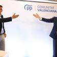 Carlos Mazón y Alberto Núñez Feijóo, ayer en la reunión de la dirección del PPCV.