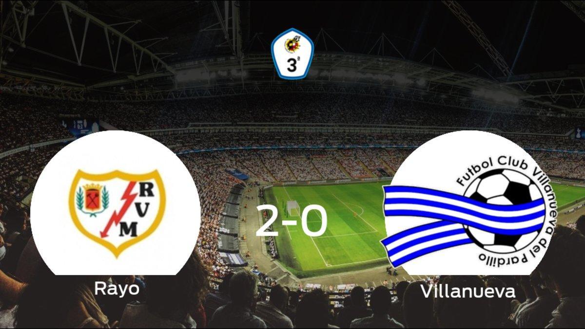 El Rayo B gana 2-0 al Villanueva del Pardillo en el Ciudad Deportiva Fundación Rayo Vallecano