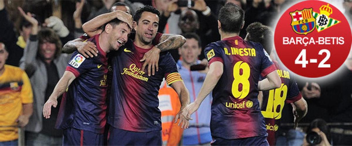 El Barça, liderado por Leo Messi, protagonizó una époica remontada frente al Betis y se queda a un paso del título de Liga