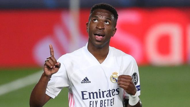 Vinicius Junior celebró dos goles contra los red Vinicius Junior celebró dos goles contra los red