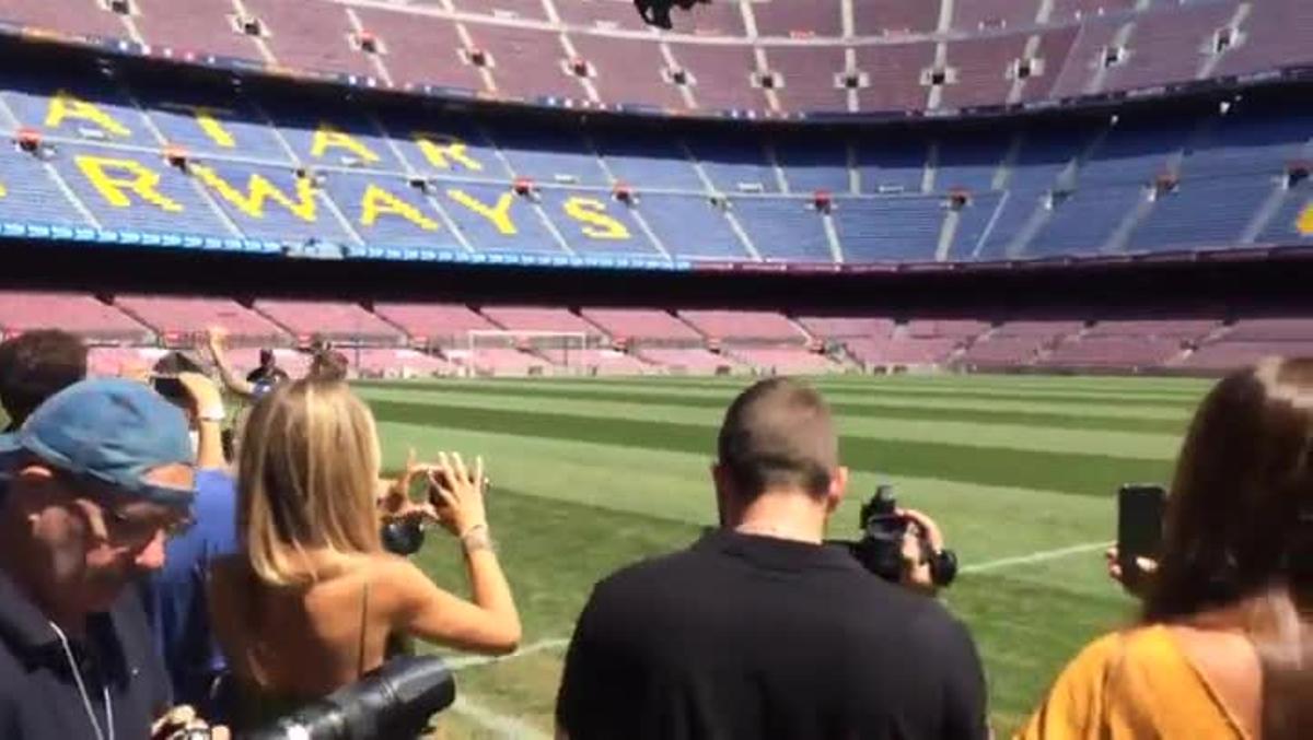 Así saltó Lucas Digne al Camp Nou