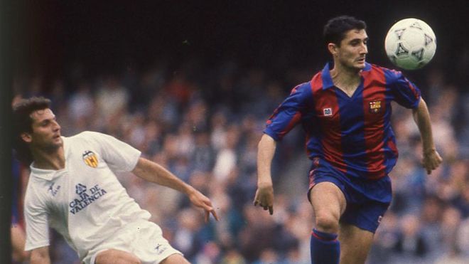 Ernesto Valverde jugó 29 partidos en el FC Barcelona entre 1988 a 1990 Ernesto Valverde jugó 29 partidos en el FC Barcelona entre 1988 a 1990