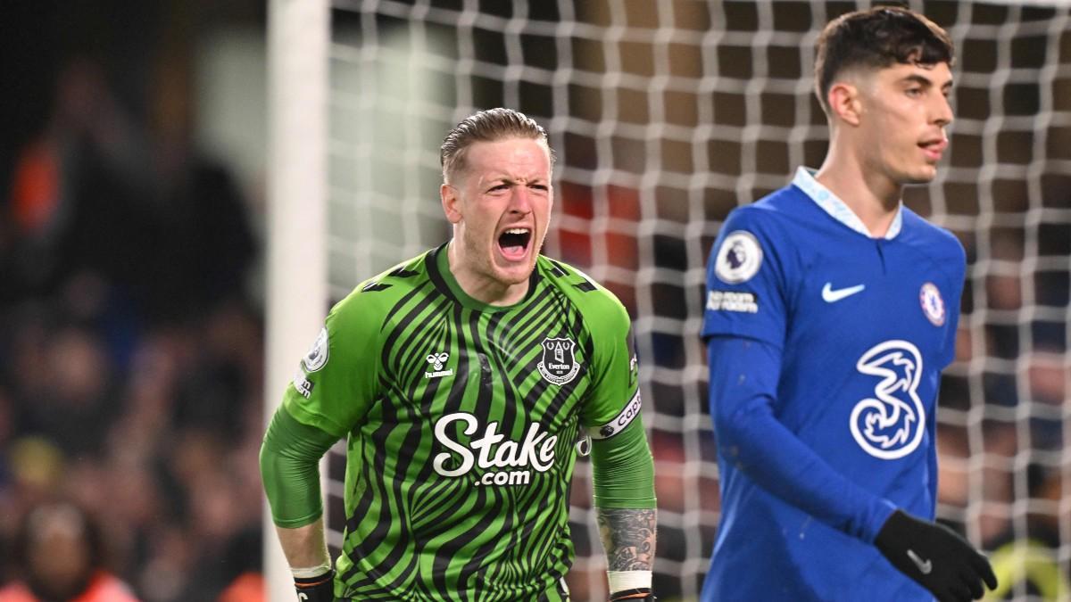 Pickford increpa a Havertz tras el empate del Chelsea ante el Everton