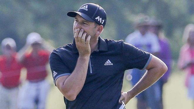 Sergio García, contrariado por uno de sus goipes en Quail Hollow Sergio García, contrariado por uno de sus goipes en Quail Hollow