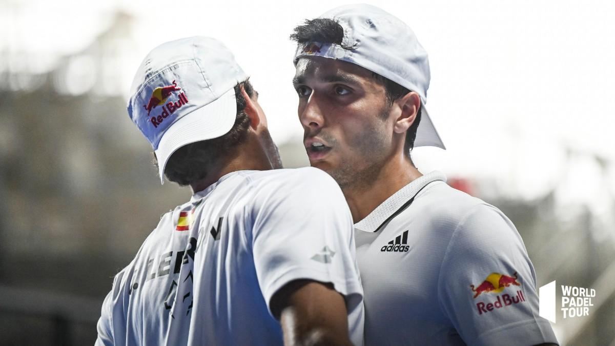 Lebrón y Galán, durante una prueba del World Padel Tour Lebrón y Galán, durante una prueba del World Padel Tour