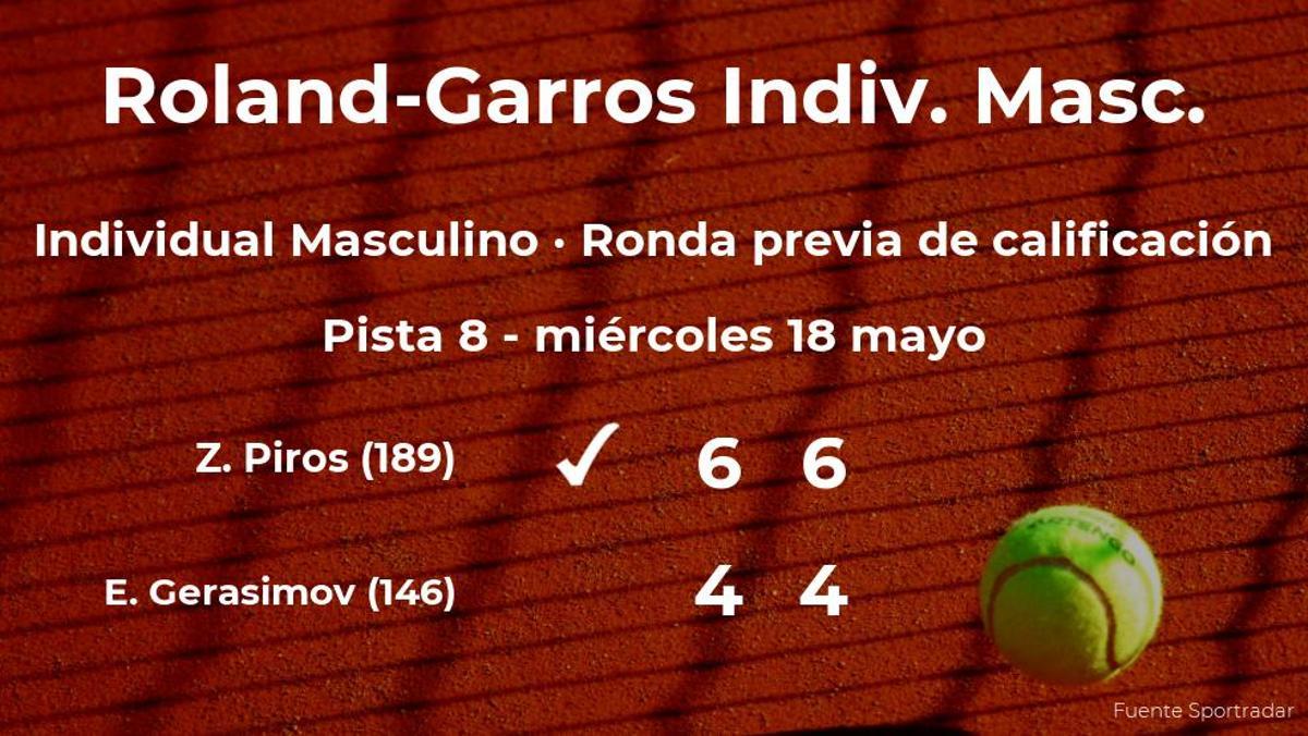 Zsombor Piros gana en la ronda previa de calificación de Roland-Garros