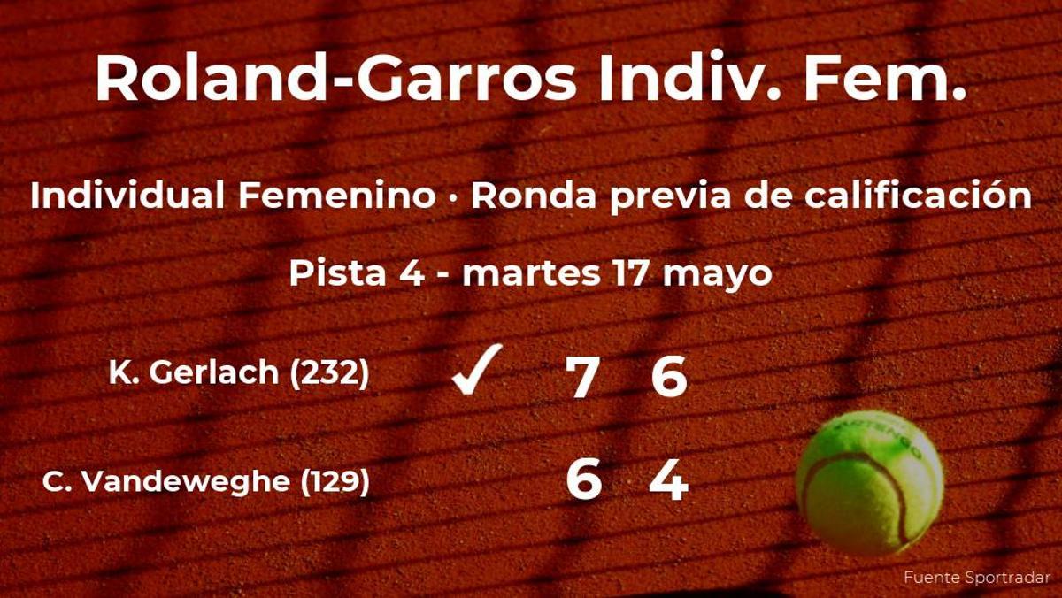 La tenista Katharina Gerlach consigue ganar en la ronda previa de calificación contra Coco Vandeweghe