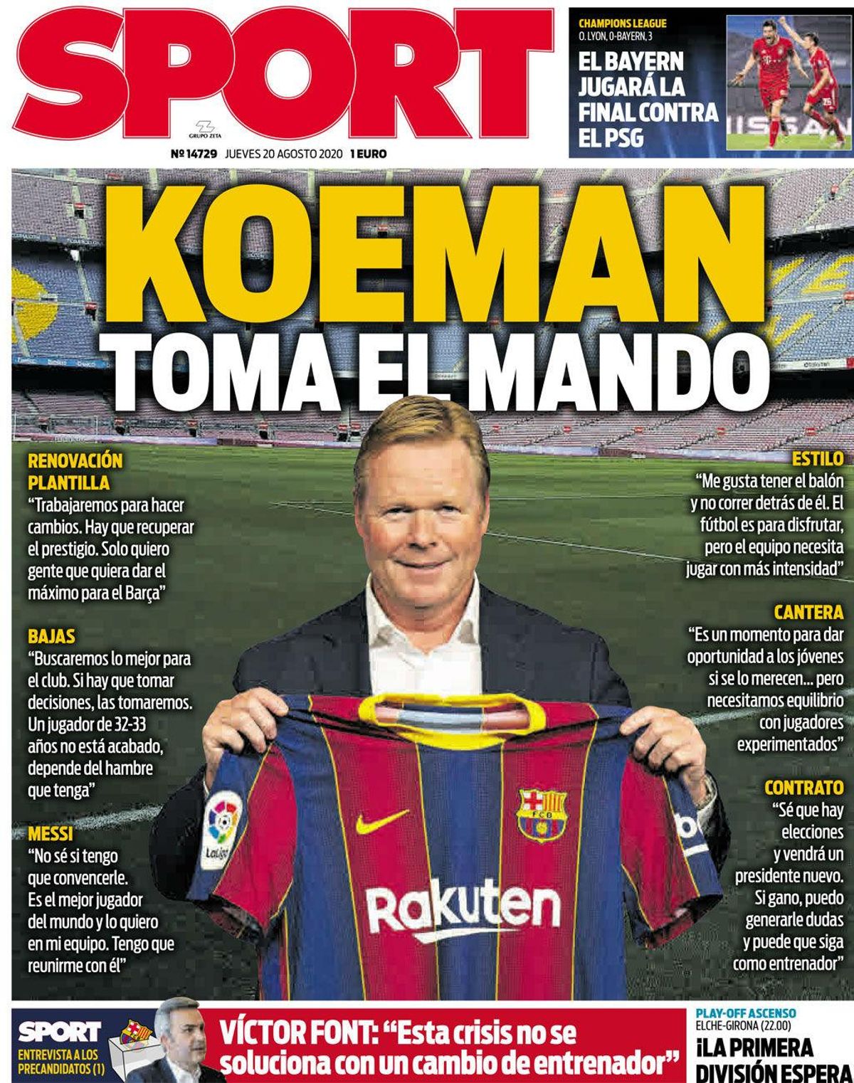 Koeman toma el mando Koeman toma el mando
