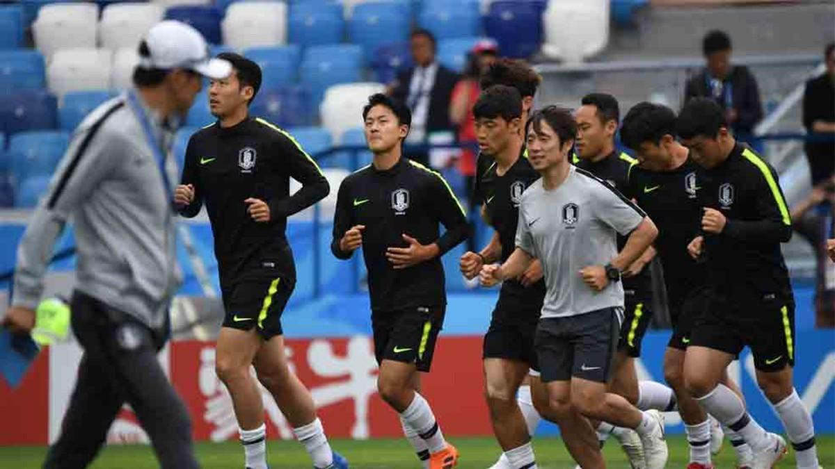 La selección de Corea, en un entrenamiento