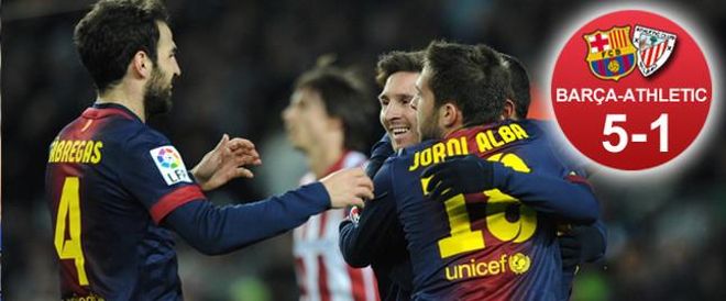 El Barça goleó 5-1 al Athletic Club El Barça goleó 5-1 al Athletic Club