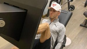 Pierre Gasly, durante un entrenamiento físico en Dubai Pierre Gasly, durante un entrenamiento físico en Dubai