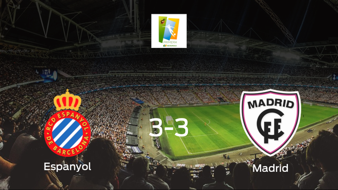 El Espanyol Femenino y el Madrid CFF se reparten los puntos tras su empate a tres El Espanyol Femenino y el Madrid CFF se reparten los puntos tras su empate a tres