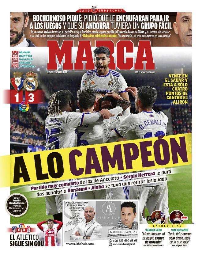Las portadas de la prensa deportiva