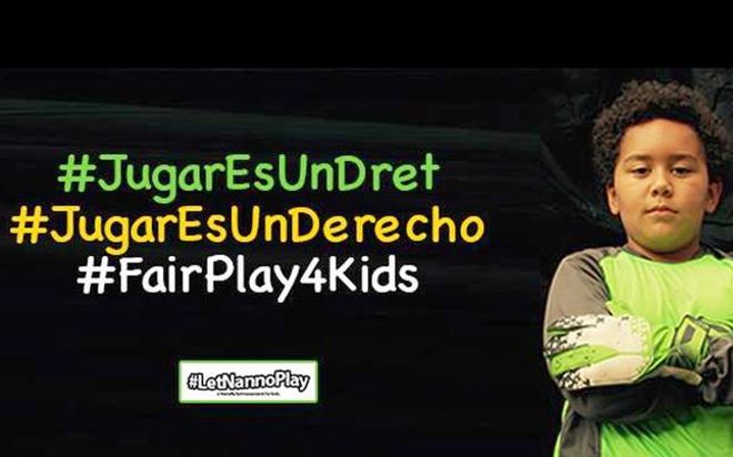 Nanno planta cara a la FIFA por él y por miles de niños como él Nanno planta cara a la FIFA por él y por miles de niños como él