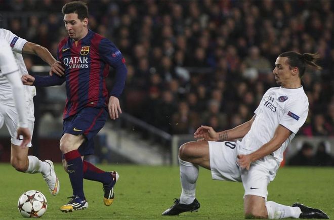 Leo Messi y Zlatan Ibrahimovic durante un duelo entre el Barça y el PSG en la temporada 2014-15 Leo Messi y Zlatan Ibrahimovic durante un duelo entre el Barça y el PSG en la temporada 2014-15