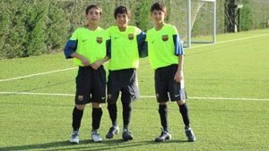 Juan Cruz, durante su estancia en La Masia Juan Cruz, durante su estancia en La Masia