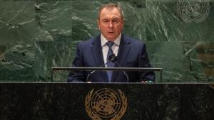 Archivo - El ministro de Exteriores de Bielorrusia, Vladimir Makei, en la Asamblea General de Naciones Unidas.