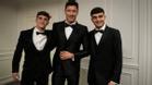 Gavi, Lewandowski y Gavi, antes de la gala del Balón de Oro