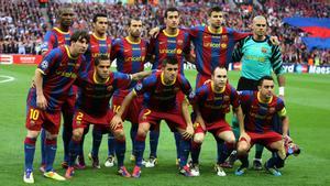 El once titular del Barça en la final de la Champions de 2011 en Wembley