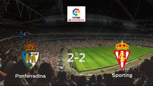 La SD Ponferradina y el Real Sporting reparten los puntos tras empatar a dos La SD Ponferradina y el Real Sporting reparten los puntos tras empatar a dos