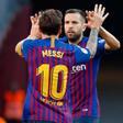 Messi se despide de Jordi Alba