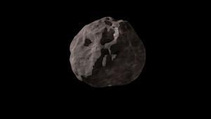 Ilustración del asteroide troyano Polymele, que podría tener una mini luna como compañera.