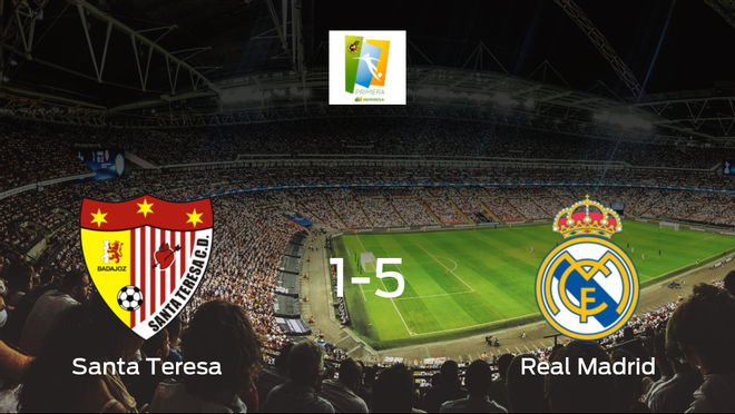 El Real Madrid Femenino se lleva los tres puntos a casa tras golear al Santa Teresa Badajoz (1-5) El Real Madrid Femenino se lleva los tres puntos a casa tras golear al Santa Teresa Badajoz (1-5)