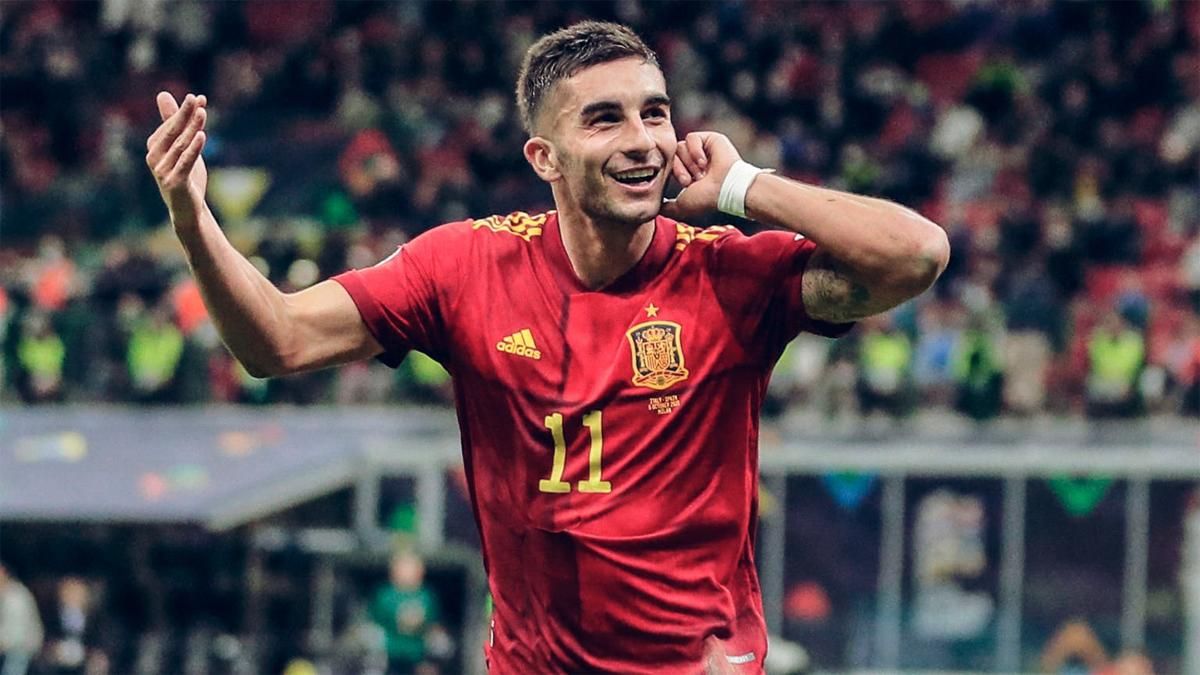 Ferran Torres celebra un tanto ante Bélgica Ferran Torres celebra un tanto ante Bélgica