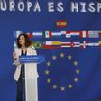 Isabel Díaz Ayuso, el pasado sábado en el acto del PP en Madrid con hispanos residentes en España.