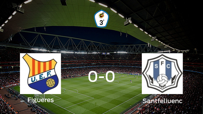 El Figueres y el Santfeliuenc se reparten los puntos en un partido sin goles (0-0) El Figueres y el Santfeliuenc se reparten los puntos en un partido sin goles (0-0)