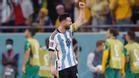 Leo Messi celebra su gol ante Australia