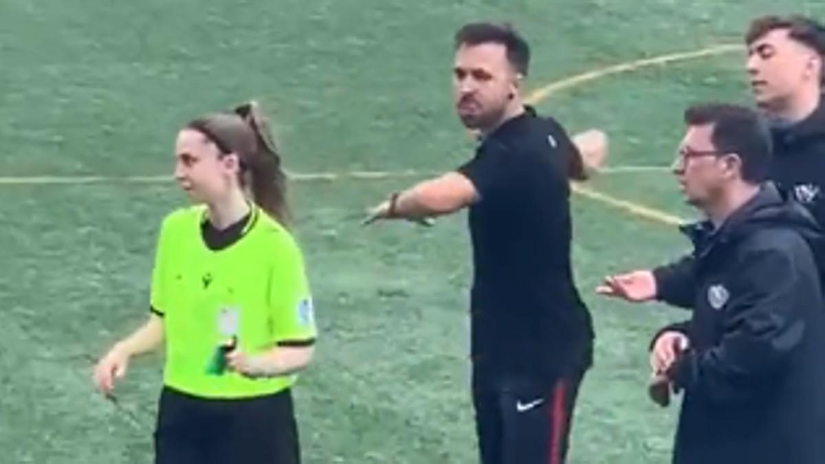 El entrenador del C.F. Bufalà de Badalona, Luis Morales, intentó agredir a la árbitra del partido, María García