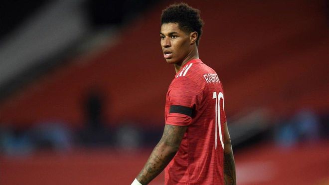 Marcus Rashford durante un partido con el Manchester United Marcus Rashford durante un partido con el Manchester United
