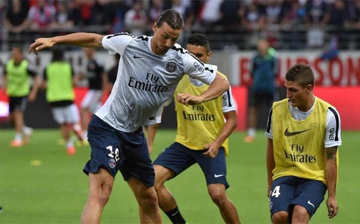 Ibrahimovic vuelve a entrenar con el PSG tras su lesión en el talón