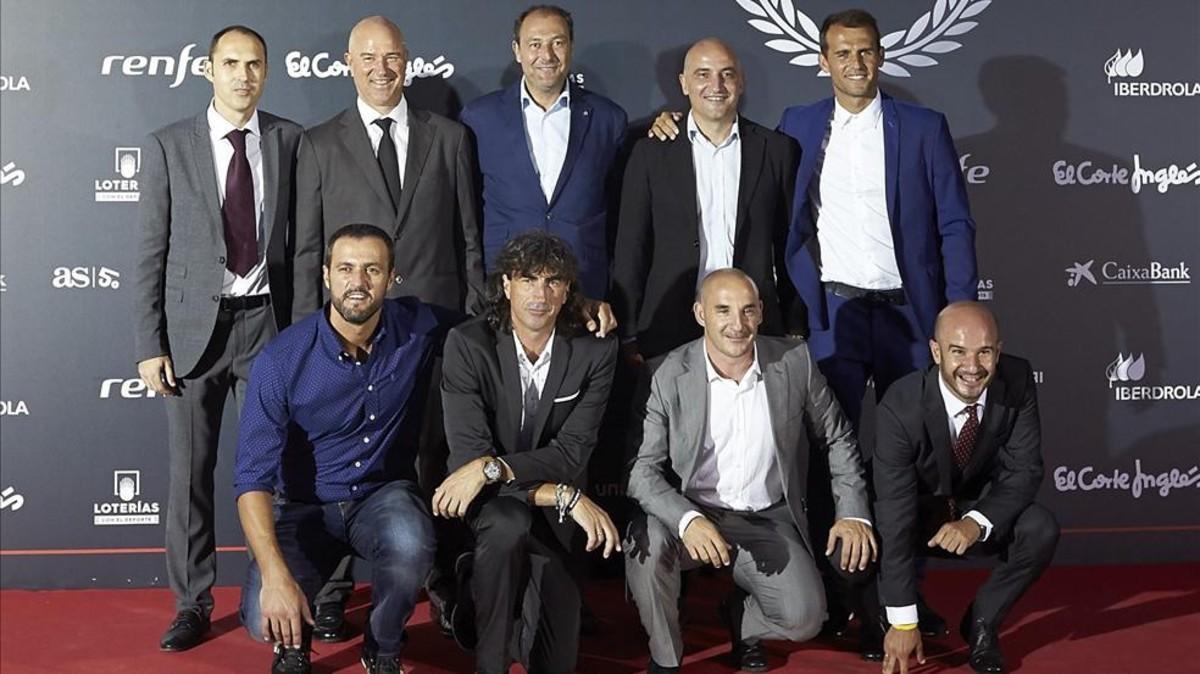 Varios integrantes de la selección de fútbol, oro olímpico en Barcelona92