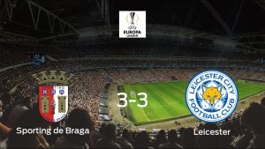 El Leicester City consigue un empate a tres frente al Sporting de Braga El Leicester City consigue un empate a tres frente al Sporting de Braga