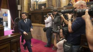 El Parlament rechaza que Aragonès se someta a una cuestión de confianza.