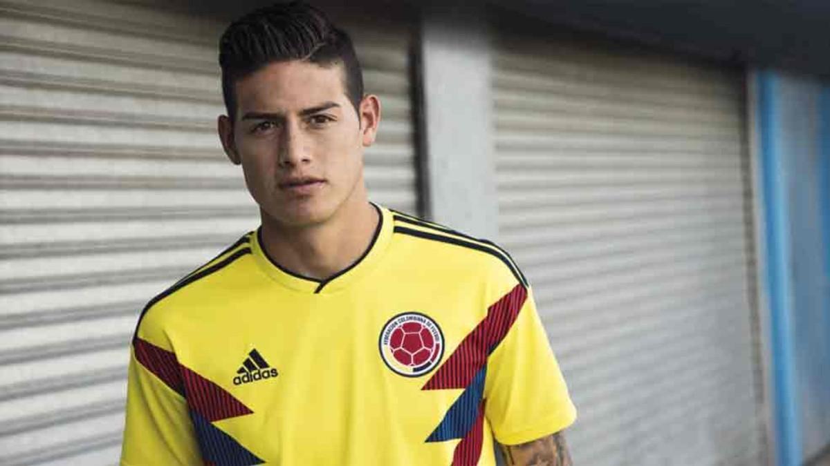 Tengo una clase de ingles tormenta grandioso James Rodríguez presenta la nueva camiseta de Colombia para el Mundial