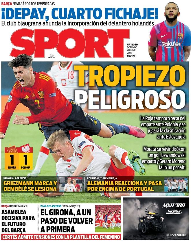 Esta es la portada de SPORT Esta es la portada de SPORT
