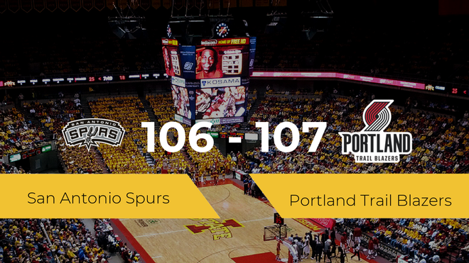 Portland Trail Blazers se impone por 106-107 frente a San Antonio Spurs Portland Trail Blazers se impone por 106-107 frente a San Antonio Spurs