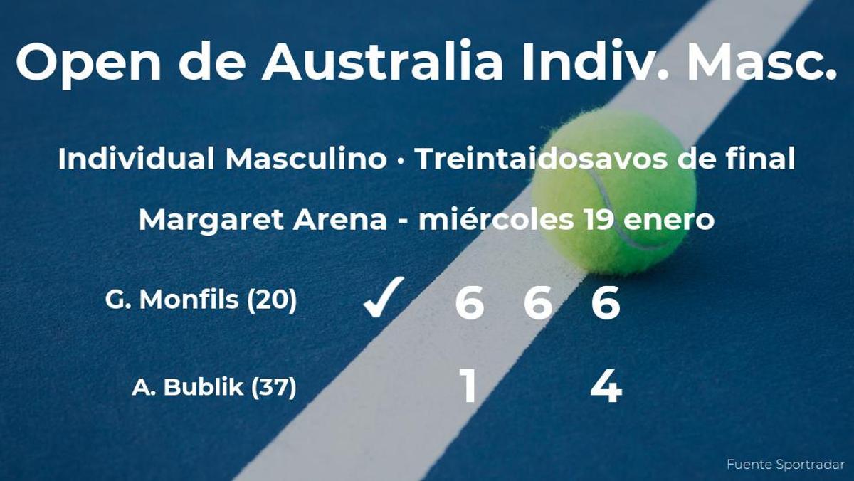Gael Monfils consigue la plaza de los dieciseisavos de final tras derrotar el tenista Alexander Bublik