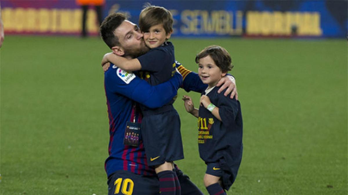 Why does Lionel Messi's son celebrate when Real Madrid score a goal?