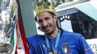 Giorgio Chiellini, en plena celebración de la Eurocopa ganada en Wembley