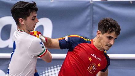 Imagen del choque entre España e Italia de hockey patines