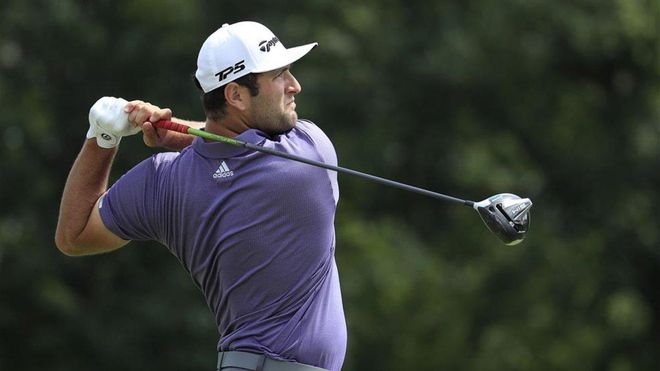 Rahm, durante un golpe en el BMW Championship de Illinois Rahm, durante un golpe en el BMW Championship de Illinois