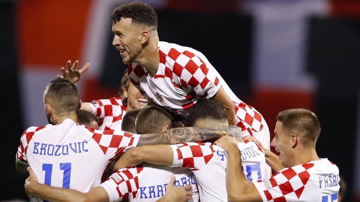 Los jugadores de Croacia celebran el 1-0