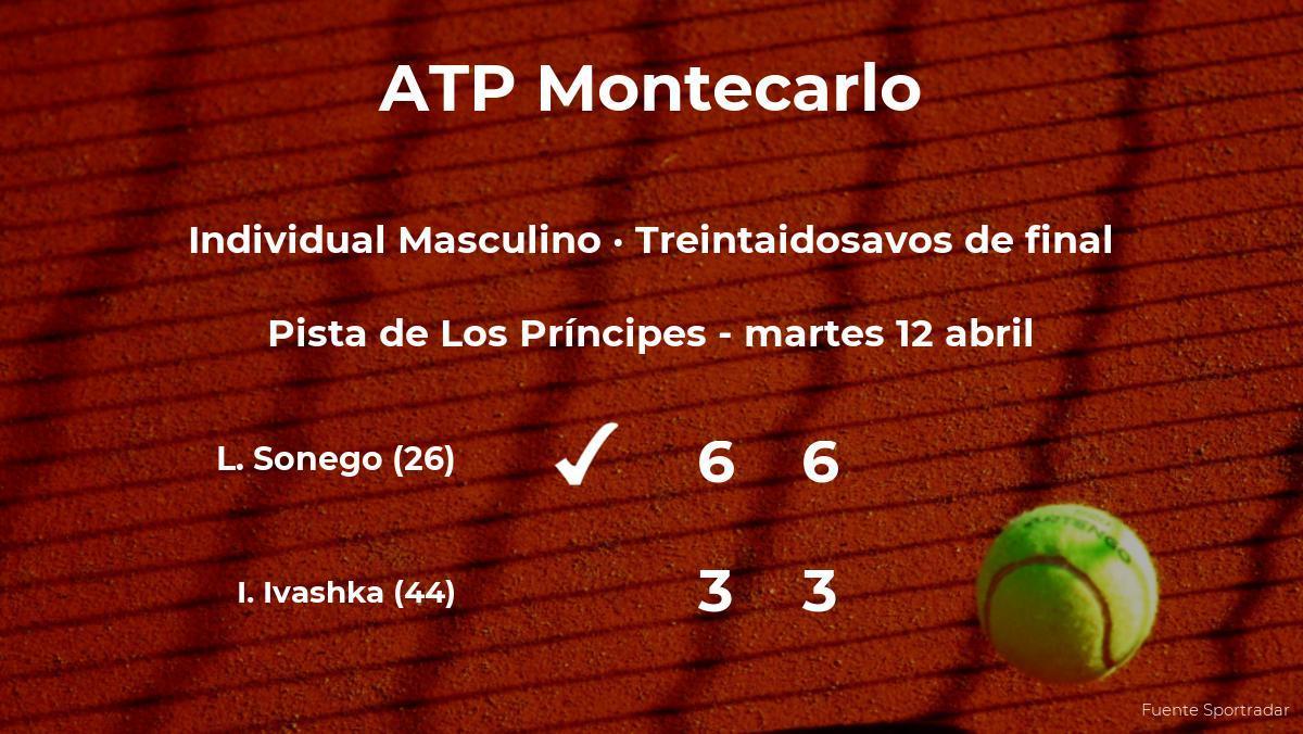 Lorenzo Sonego vence en los treintaidosavos de final del torneo ATP 1000 de Mónaco